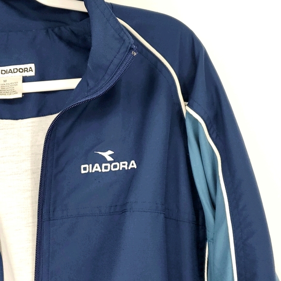 90s Vintage Diadora Windbreaker Track Jacket - Men Size Medium - Picture 5 of 11
